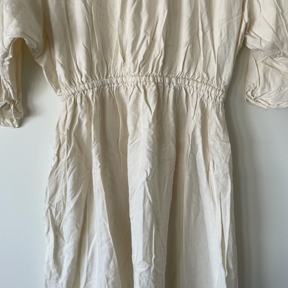 Zara TRF Midi Cream Dress Size Medium - Picture 8 of 11